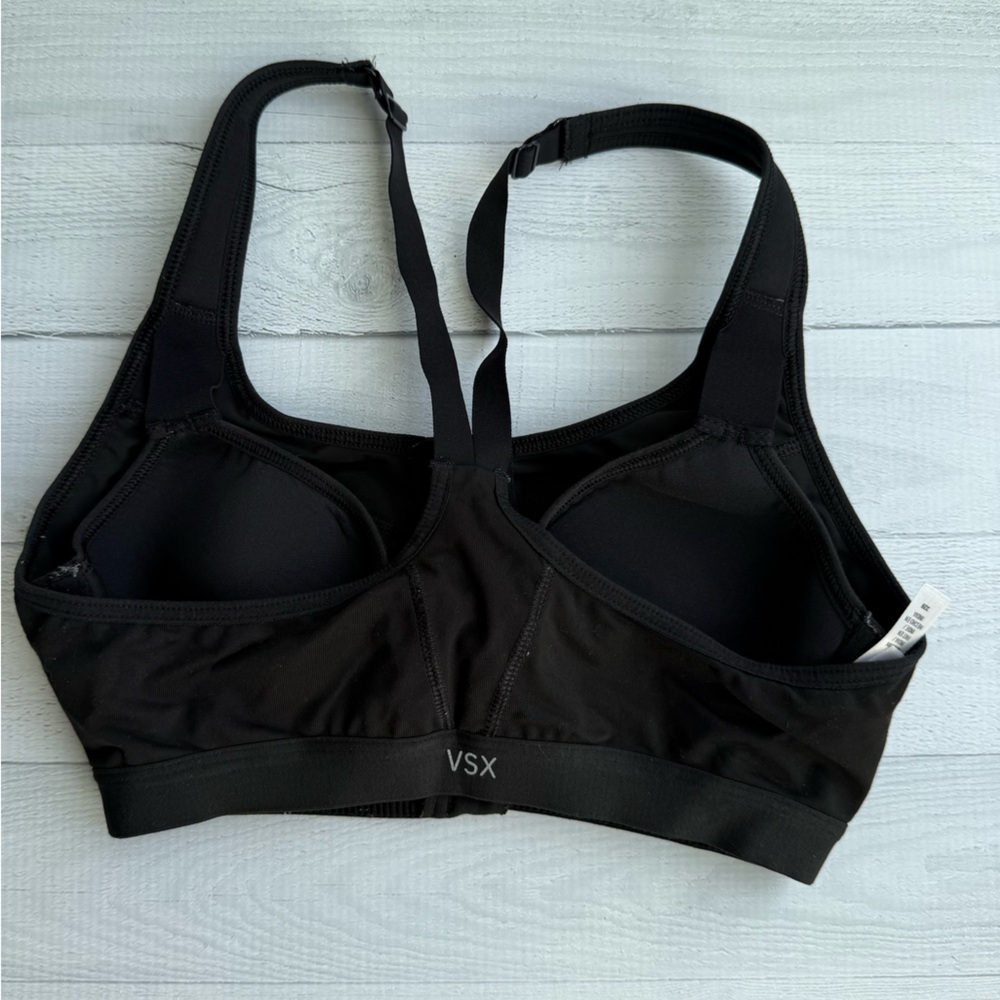 VSX Victorias Secret Sport Black Zip Women's Sports Bra 32B - Picture 2 of 6